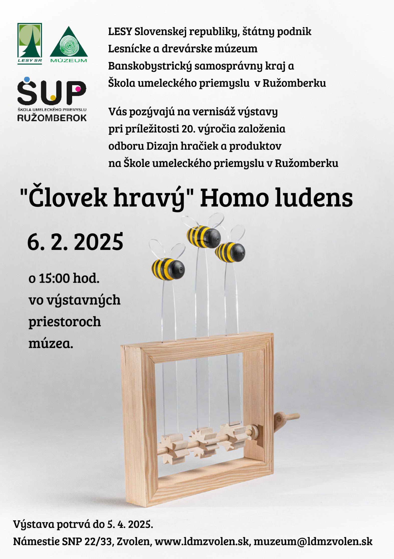 pozvánka na vernisáž výstavy Človek hravý