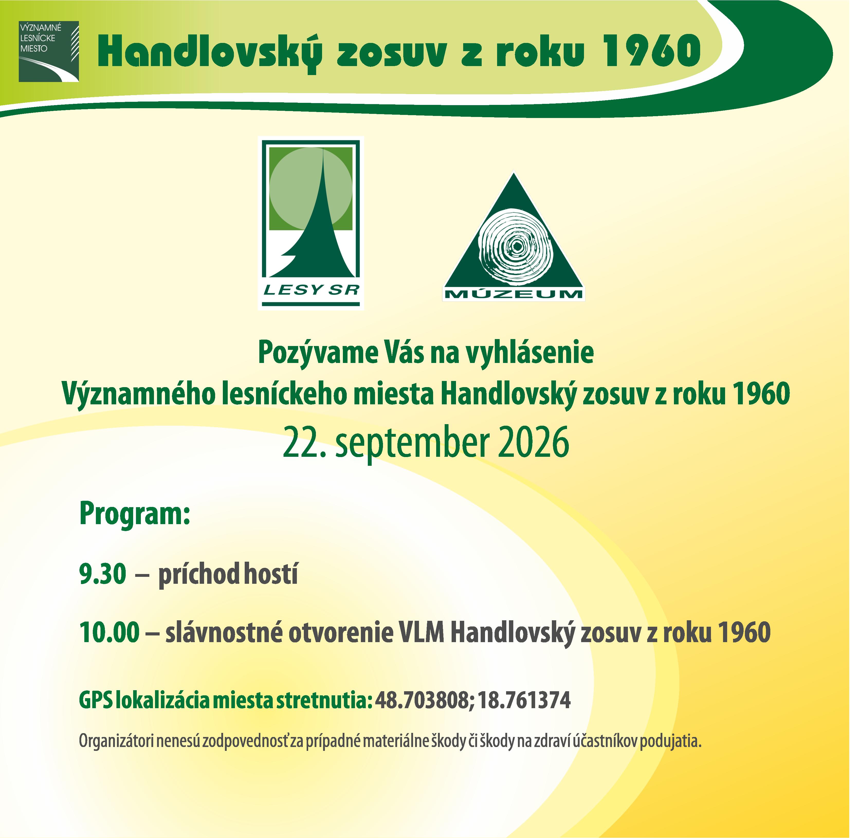 pozvánka vyhlásenie VLM Handlovský zosun 