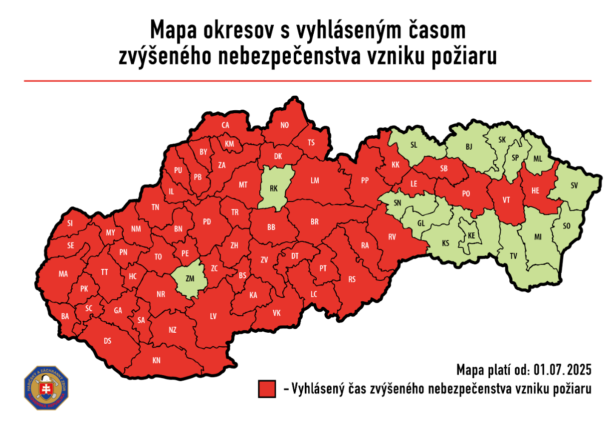 Zvýšené nebezpečenstvo vzniku požiaru 