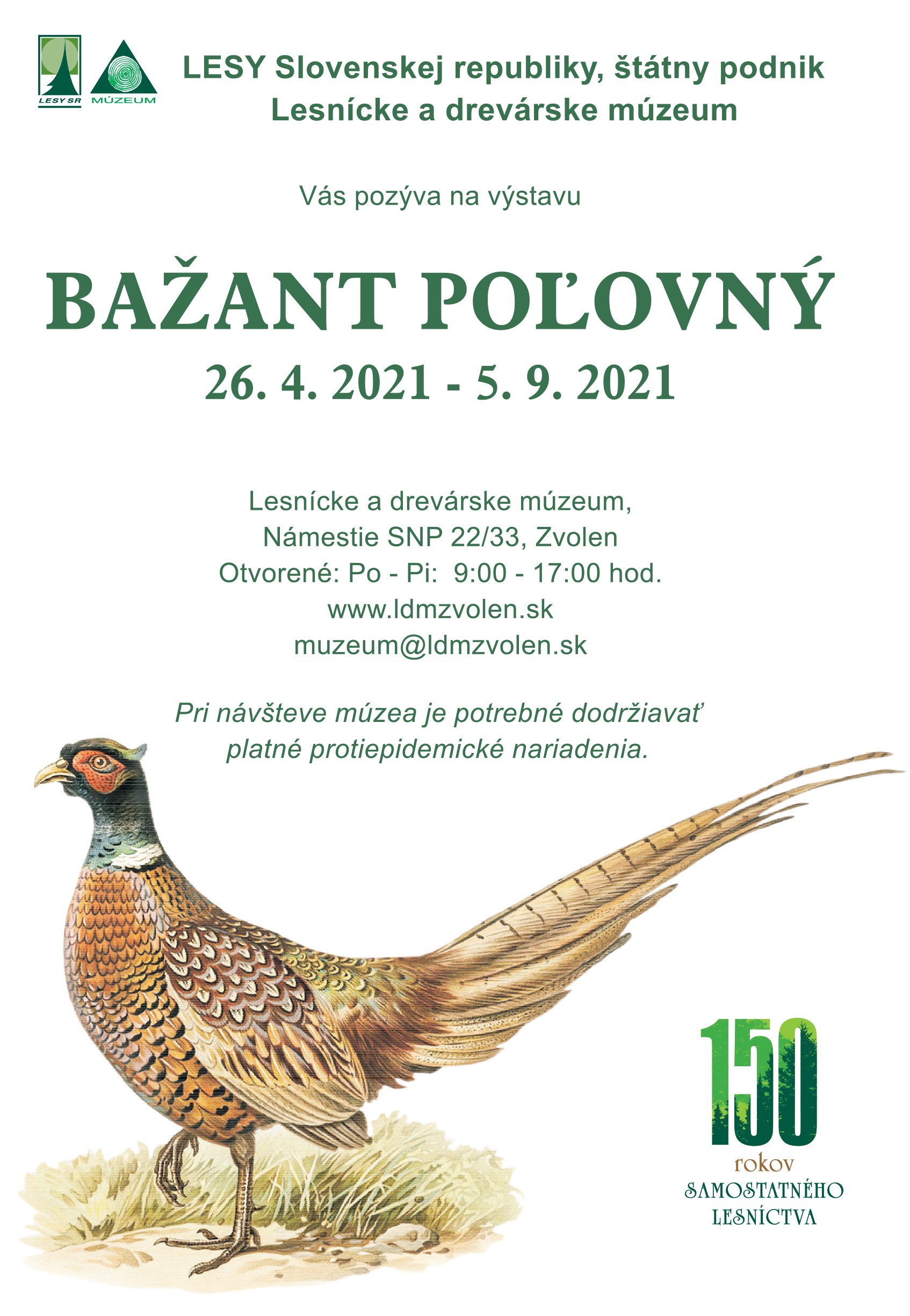 Pozvánka na výstavu Bažant poľovný