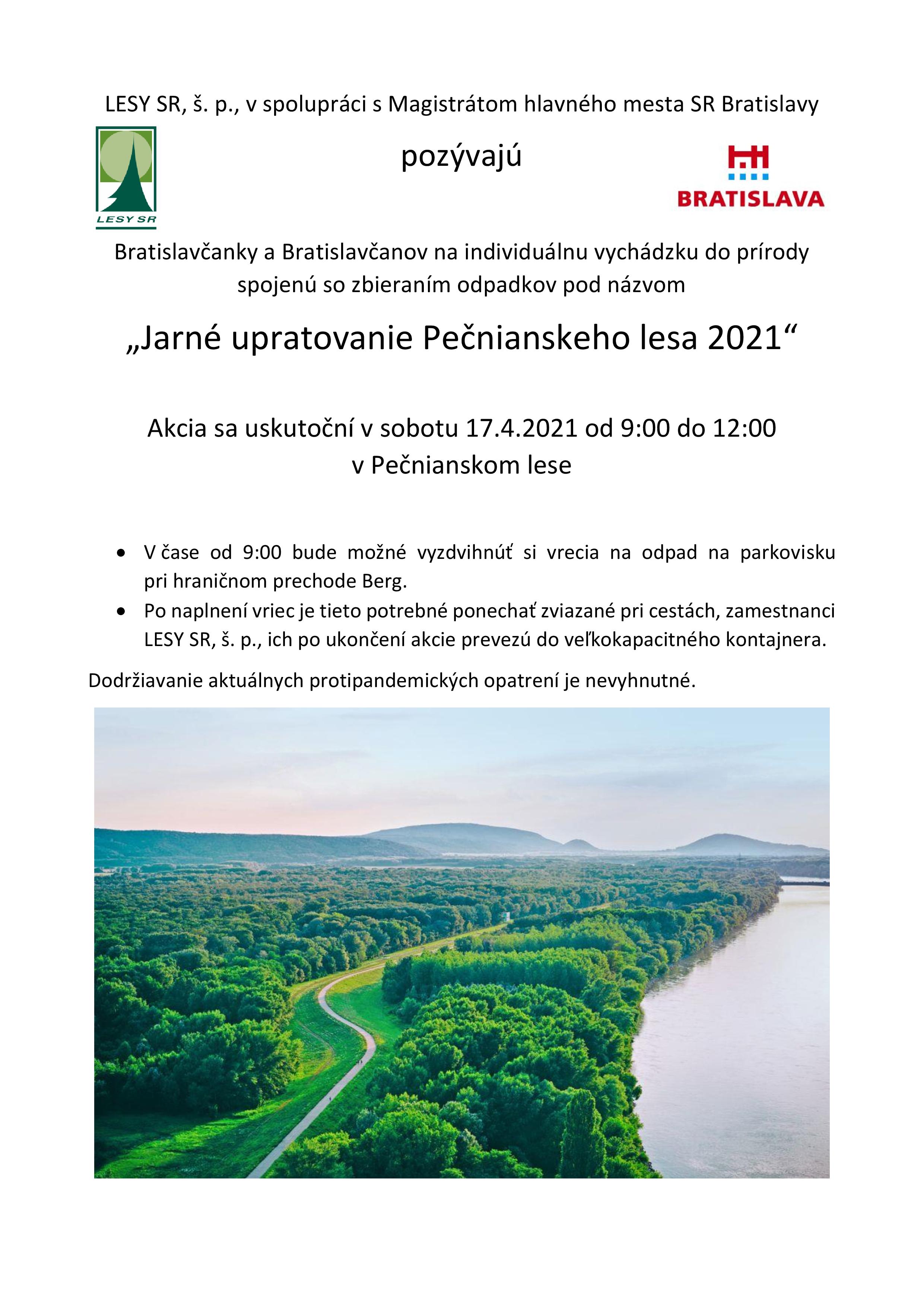 Jarné upratovanie Pečnianskeho lesa 2021