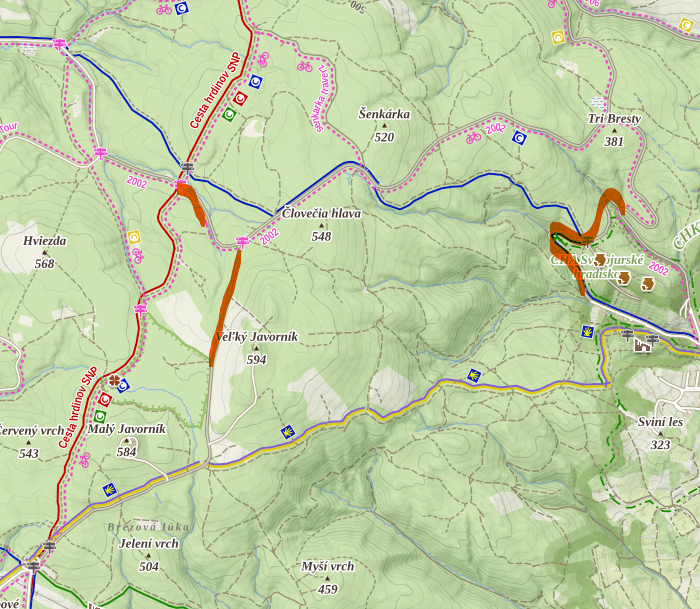 Mapa plánovaných opráv lesných ciest BA Mapa plánovaných opráv lesných ciest BA