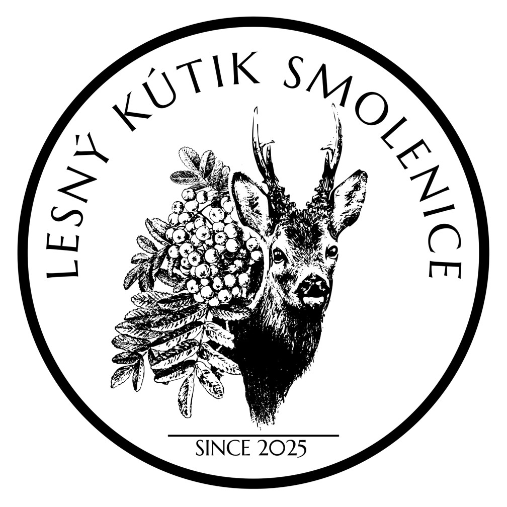 ciernobiele logo lesneho kutika smoleniciach otvoreneho roku 2025 vyobrazujuce srnca jarabinu | WebJET CMS
