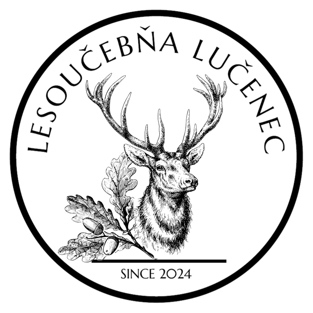 ciernobiele logo lesoucebne lucenec otvorenej roku 2024 vyobrazujuce jelena dub | WebJET CMS