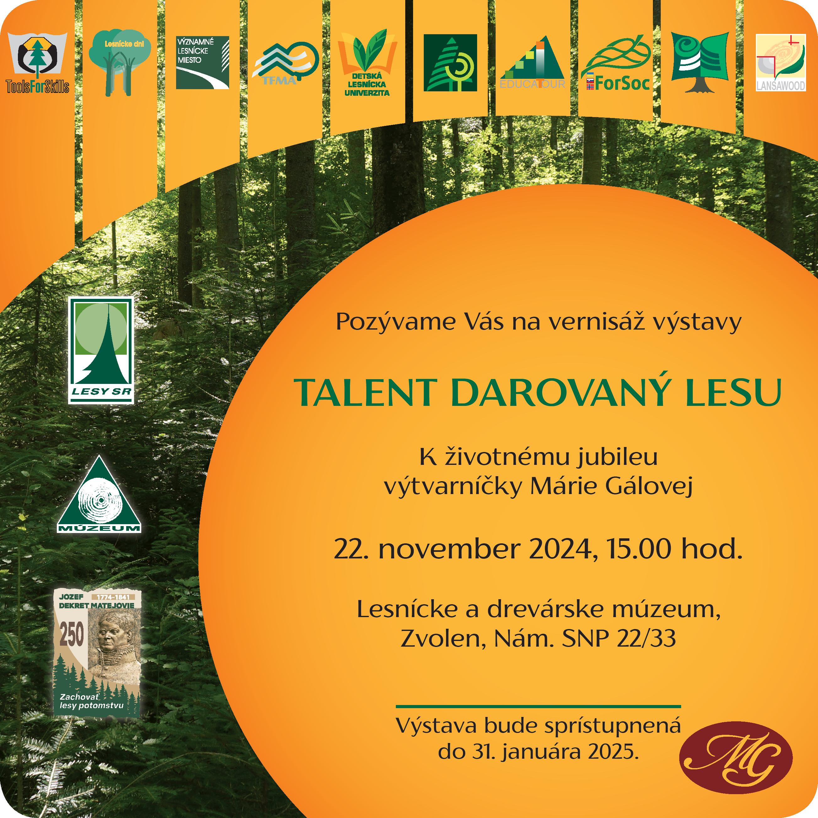 Pozvánka na výstavu Talent darovaný lesu